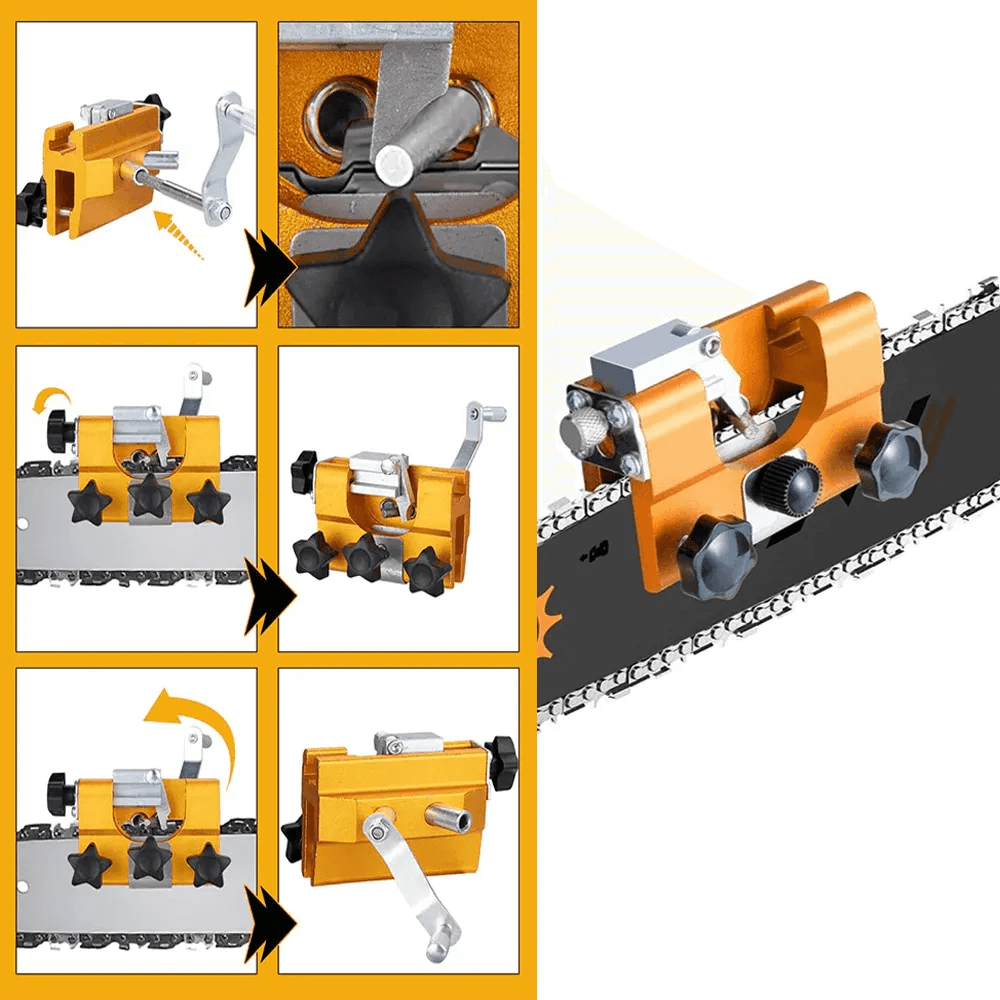Chainsaw chain sharpener with precision angle guide