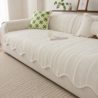 Sofa Seat Cover Geometric Non Slip Summer Design - cream wave