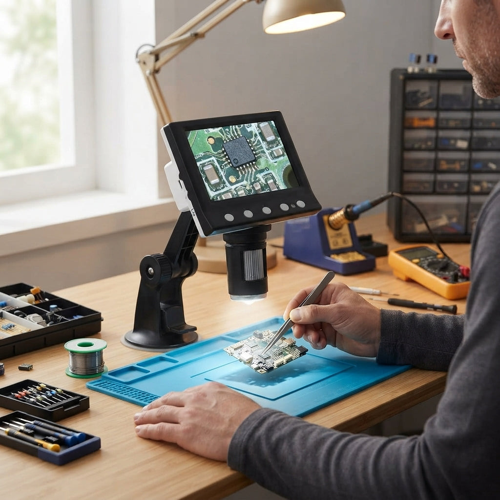 Digital Microscope With LCD Screen And LED Lights