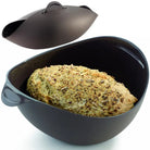 Baking mould for homemade loaves with silicone steamer lid