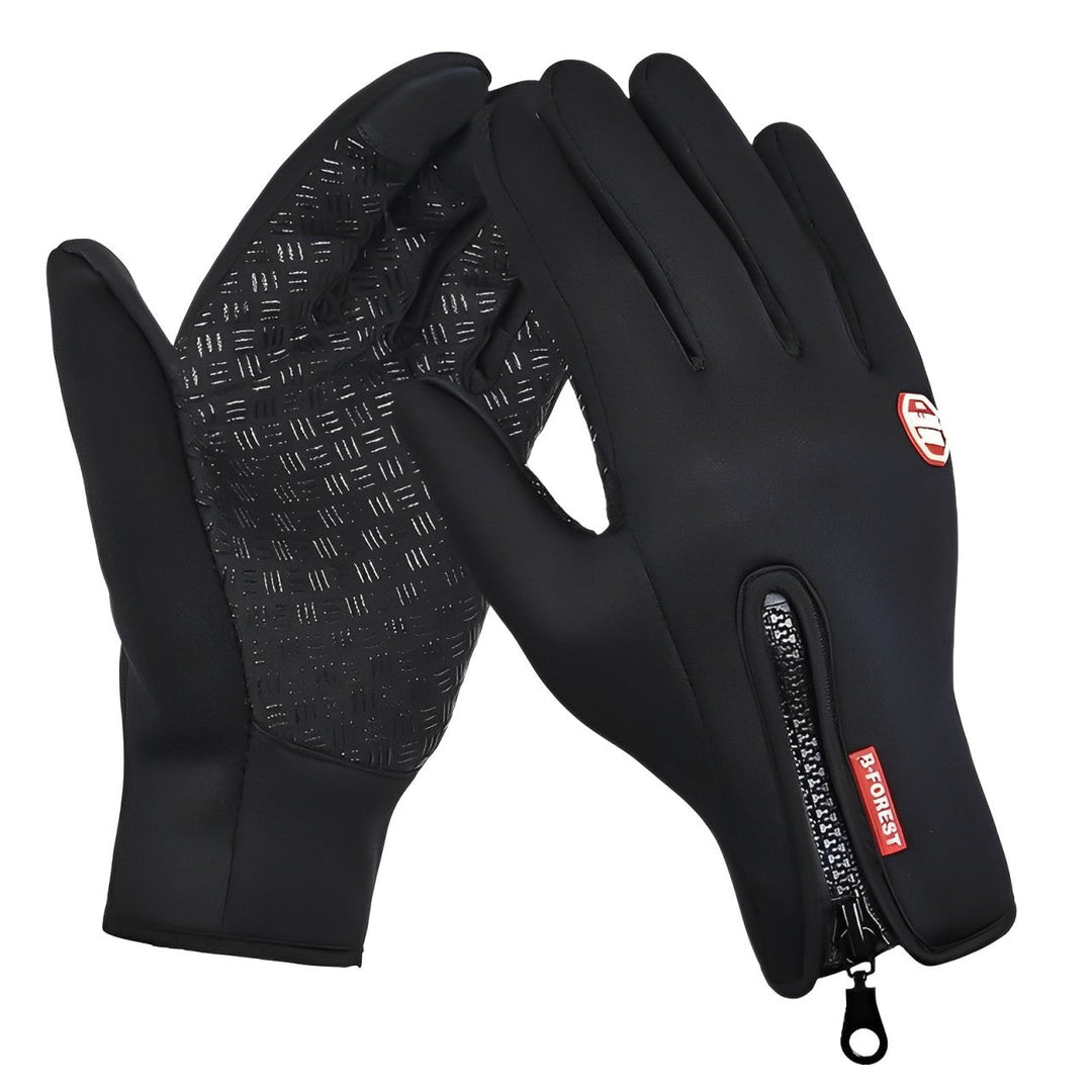 Heated winter gloves with adjustable heat settings and wind protection