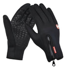 Heated winter gloves with adjustable heat settings and wind protection