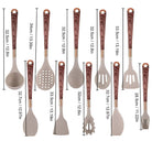 Kitchen Utensil Set With Silicone Heads Wooden Handles