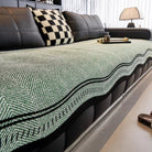 Sofa Cover With Herringbone Chenille Texture Non Slip - green wave