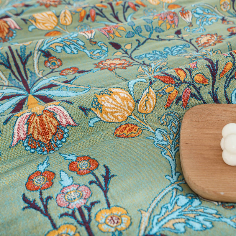 Throw Blanket With Boho Floral Pattern