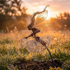 Garden Sculpture Dancing Fairy Metal Outdoor Decor - lark