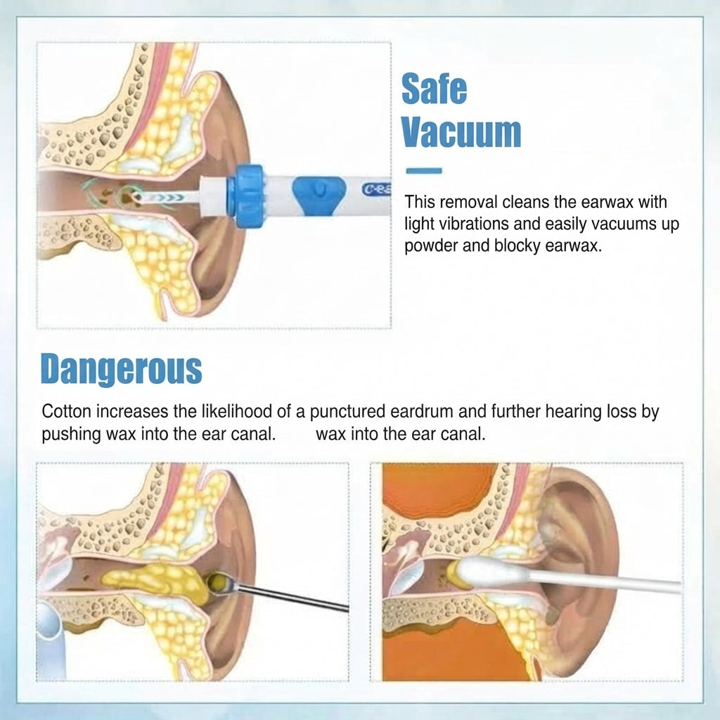 Ear Wax Remover With Silicone Tips And Suction