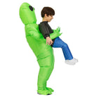 Inflatable costume with water repellent fabric and flexible sizing