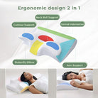 Ergonomic Pillow Memory Foam Contoured Design for Sleep