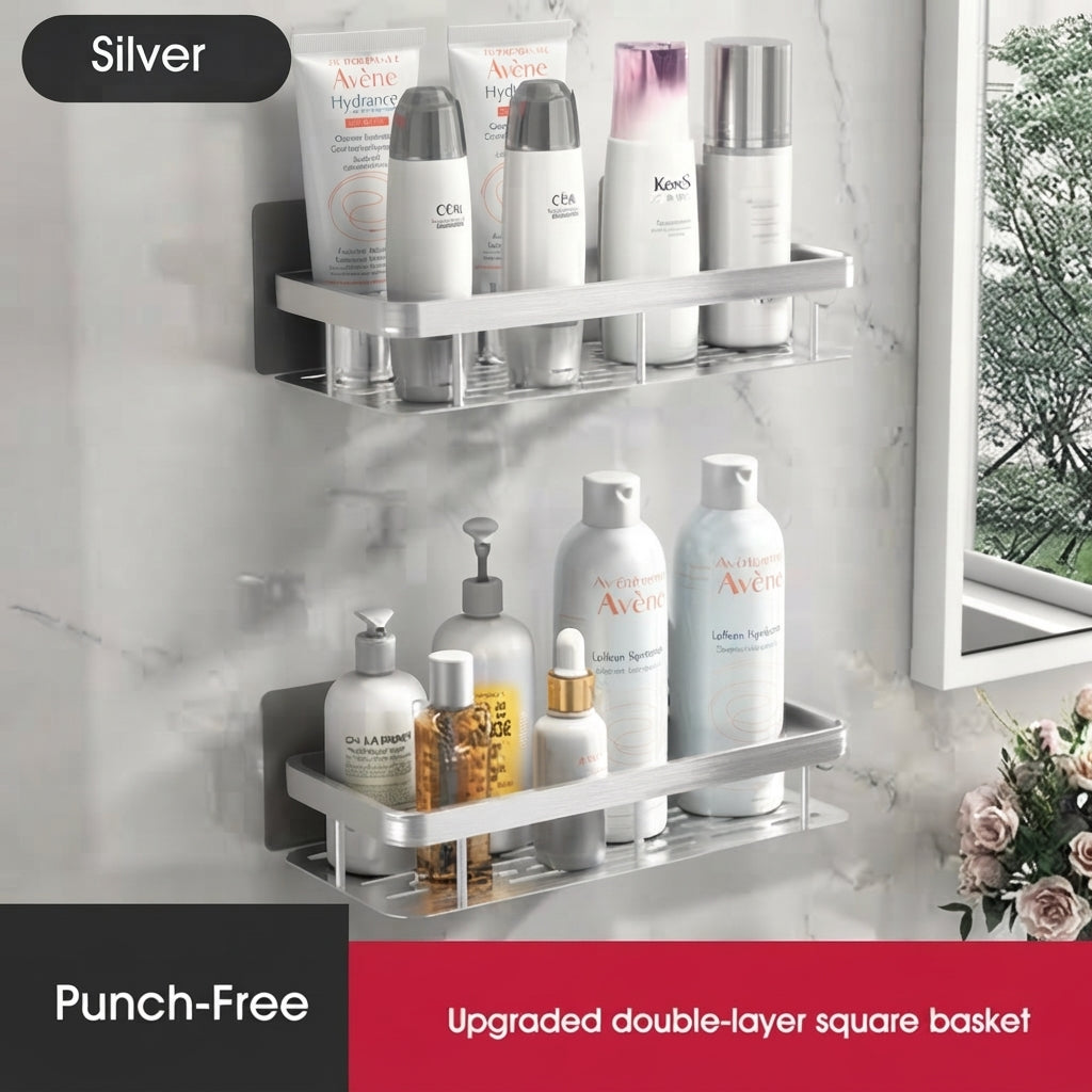 Shower Shelf For Bathroom Corner With Adhesive Fitting