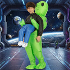 Inflatable costume with water repellent fabric and flexible sizing