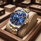 Stainless steel quartz date dress watch for men