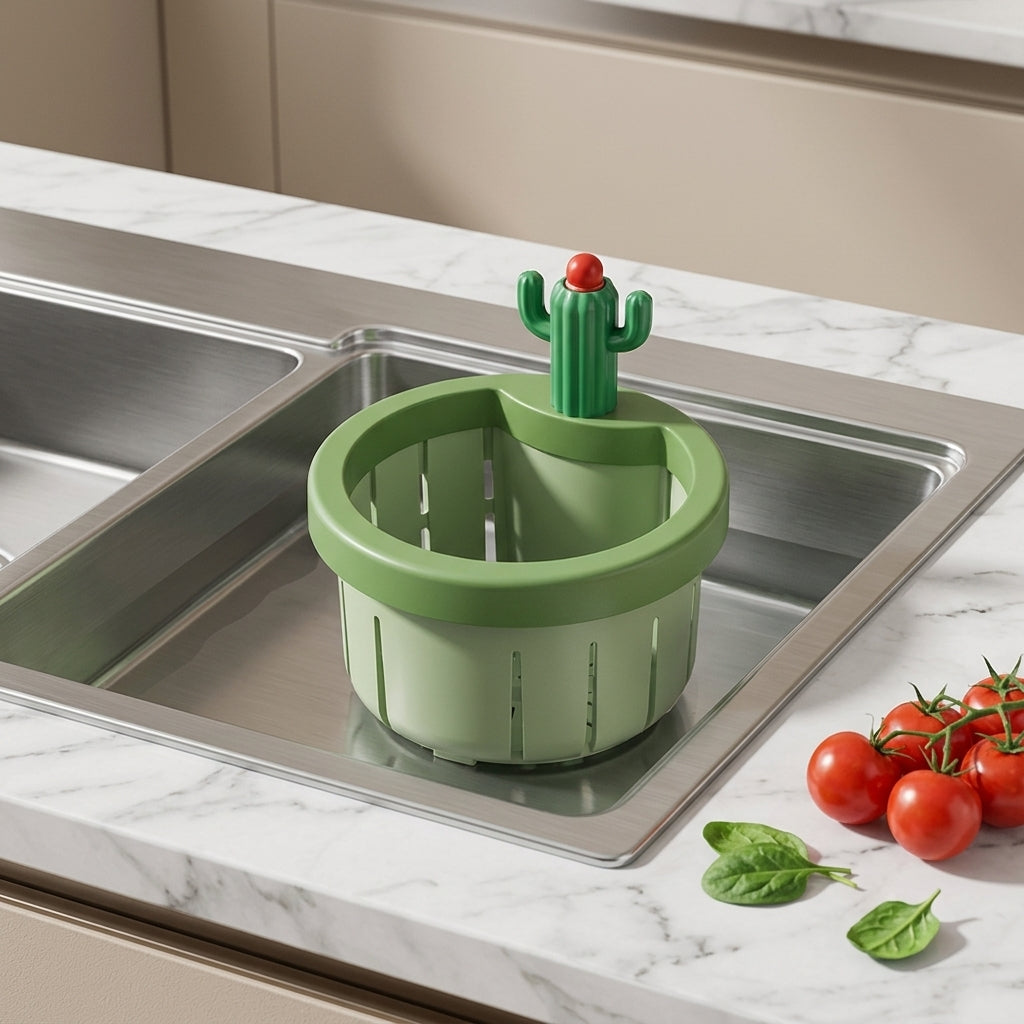 Sink Strainer Cactus Kitchen Drain Waste Filter - green