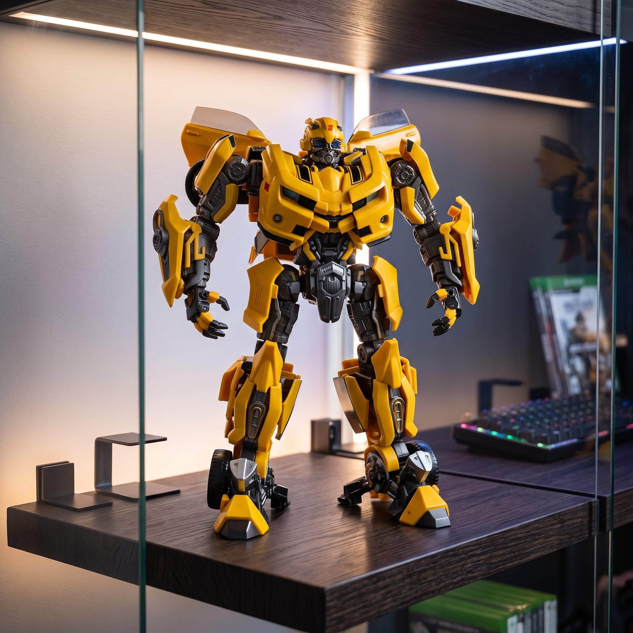 Remote control transforming robot toy figure with accessories - battery x1