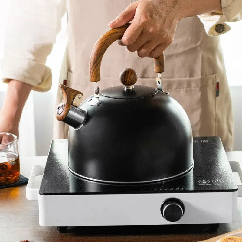Whistling Kettle with Ergonomic Handle and Induction Base