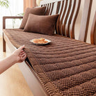 Sofa Protector with Quilted Ribbed Design and Velvet Finish