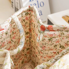 Storage Basket with Floral Pattern and Cotton Handles