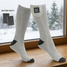 Heated socks with rechargeable battery and fast warming - gray heated socks