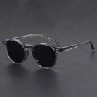 Men's round retro sunglasses with classic frame - gray