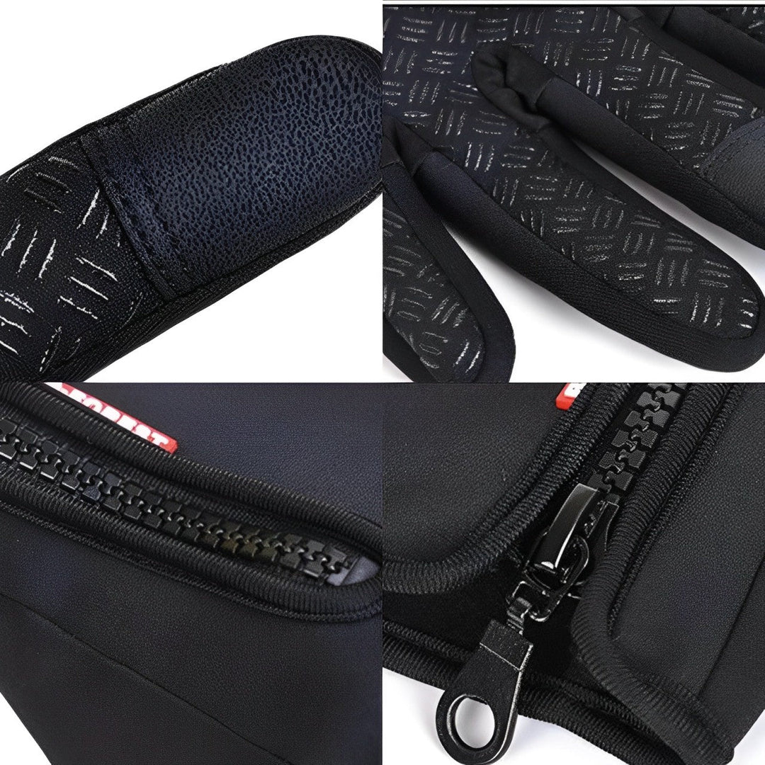 Heated winter gloves with adjustable heat settings and wind protection