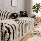 Sofa Cover With Anti Slip Design - ivory contrast