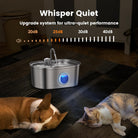 Pet water fountain with stainless steel body and automatic flow