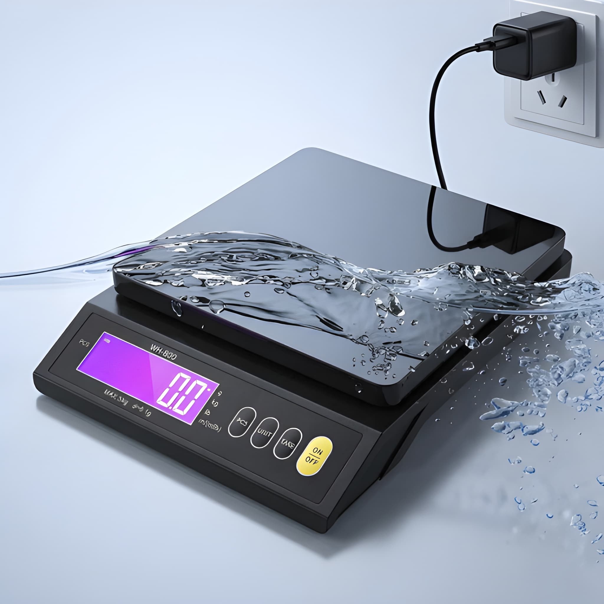 Digital kitchen scale with stainless steel platform