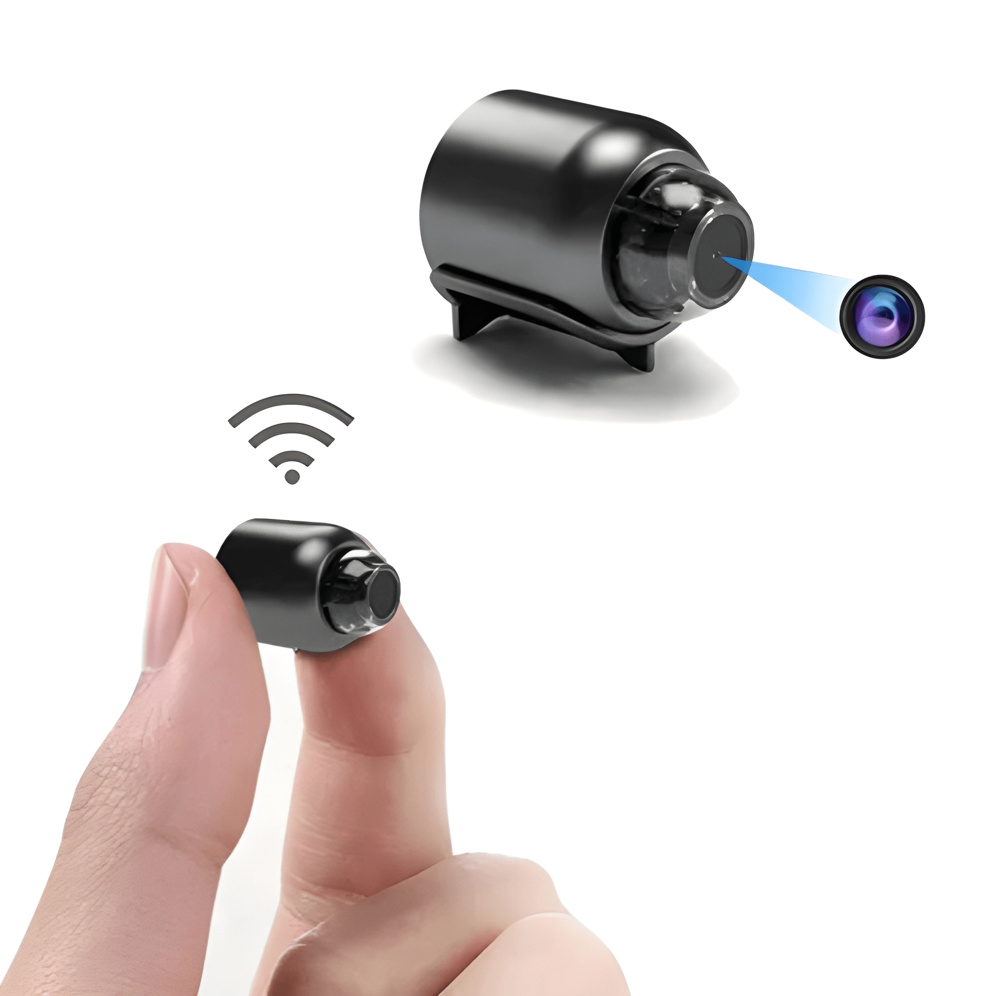 Mini WiFi security camera with night vision for home monitoring