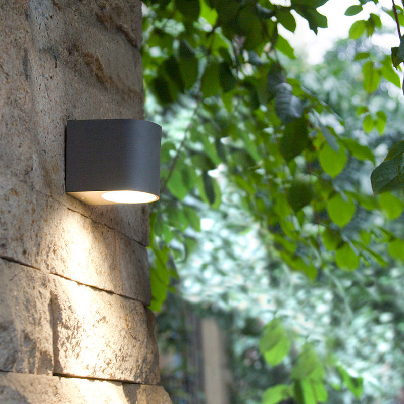 Outdoor wall light fixture with up down lighting