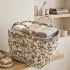 Storage Basket with Floral Pattern and Cotton Handles - flower