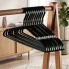 Clothes Hangers Slim Non-Slip Aluminium Set of Ten - black