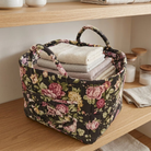 Storage Basket with Floral Pattern and Cotton Handles - clover