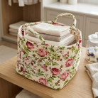 Storage Basket with Floral Pattern and Cotton Handles - iris