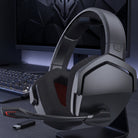 Wireless gaming headset with microphone and noise cancellation - red