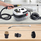 Steam Cleaner With Six Speed Settings And Three Brush Heads - white