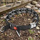 Dog prong collar with nylon cover and D ring