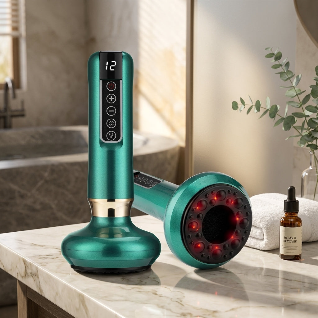 Electric cupping massager with adjustable suction and scraping