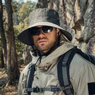 Sun Hat with Wide Brim and Adjustable Chin Strap - olive green