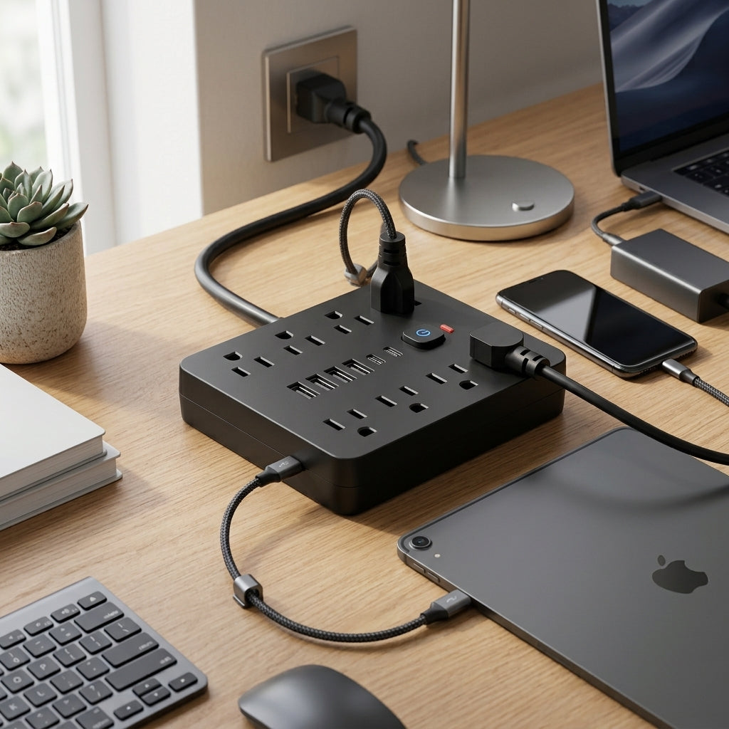 Power Strip Multi Outlet With USB Type C Ports