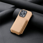 iPhone wallet case with card holder and protective edges - beige