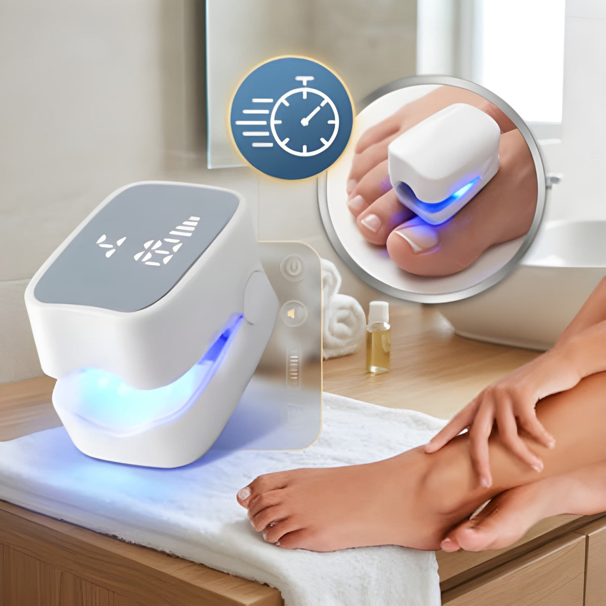 Laser nail treatment device with dual mode technology