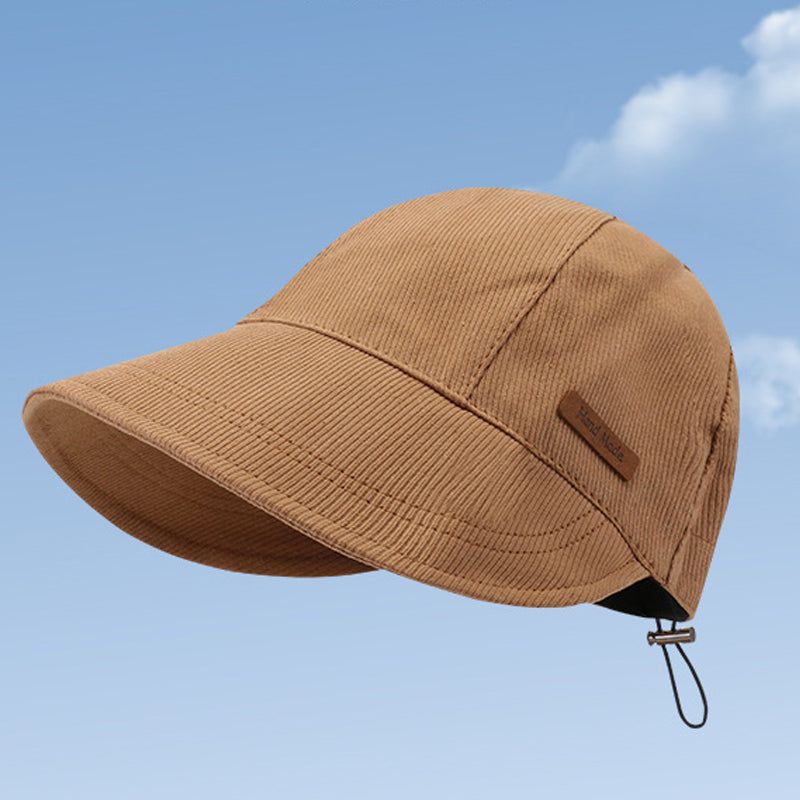 Women's sun hat with wide brim and adjustable fit - khaki