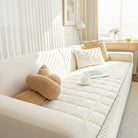Sofa Seat Cover Quilted Non Slip Winter Style - soft snow