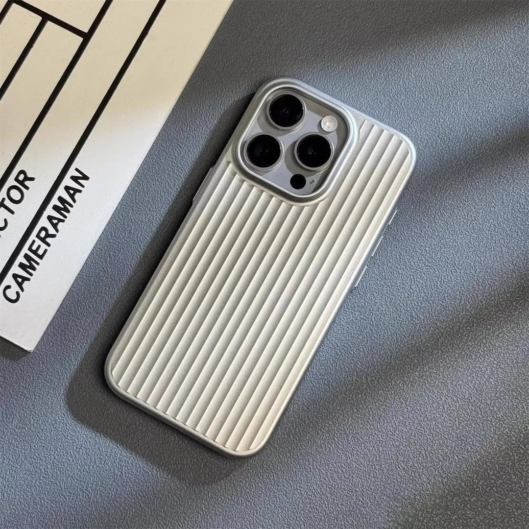 iPhone case with shockproof protection and rugged shield design - silver