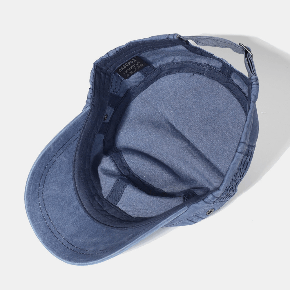 Men's cotton military cap with adjustable fit