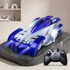 Remote control wall climbing car with LED lights - blue rc