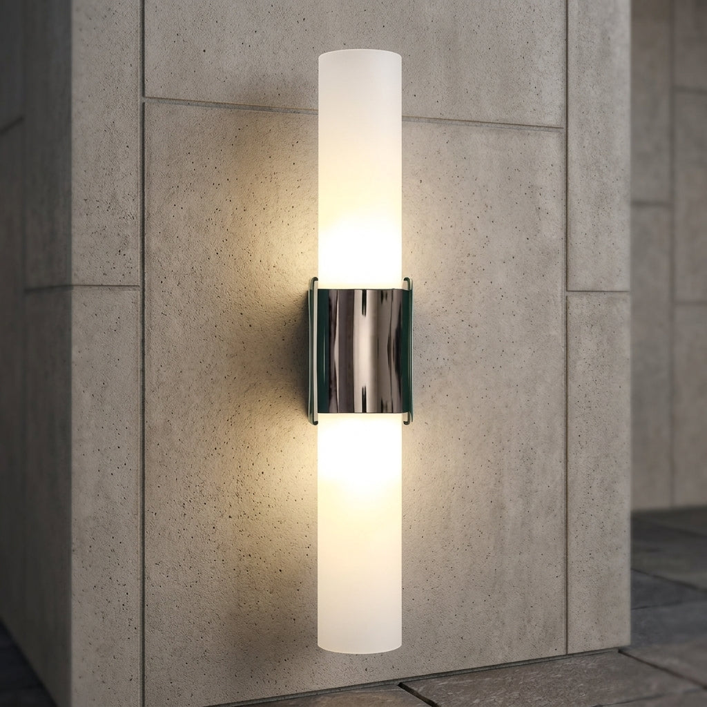 Modern acrylic cylinder wall light with up down lighting - black