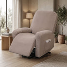 Stretch Armchair Cover With Side Pocket - sand taupe