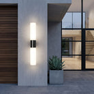 Modern acrylic cylinder wall light with up down lighting - black