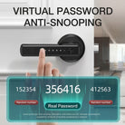 Smart door lock with fingerprint access and digital keypad